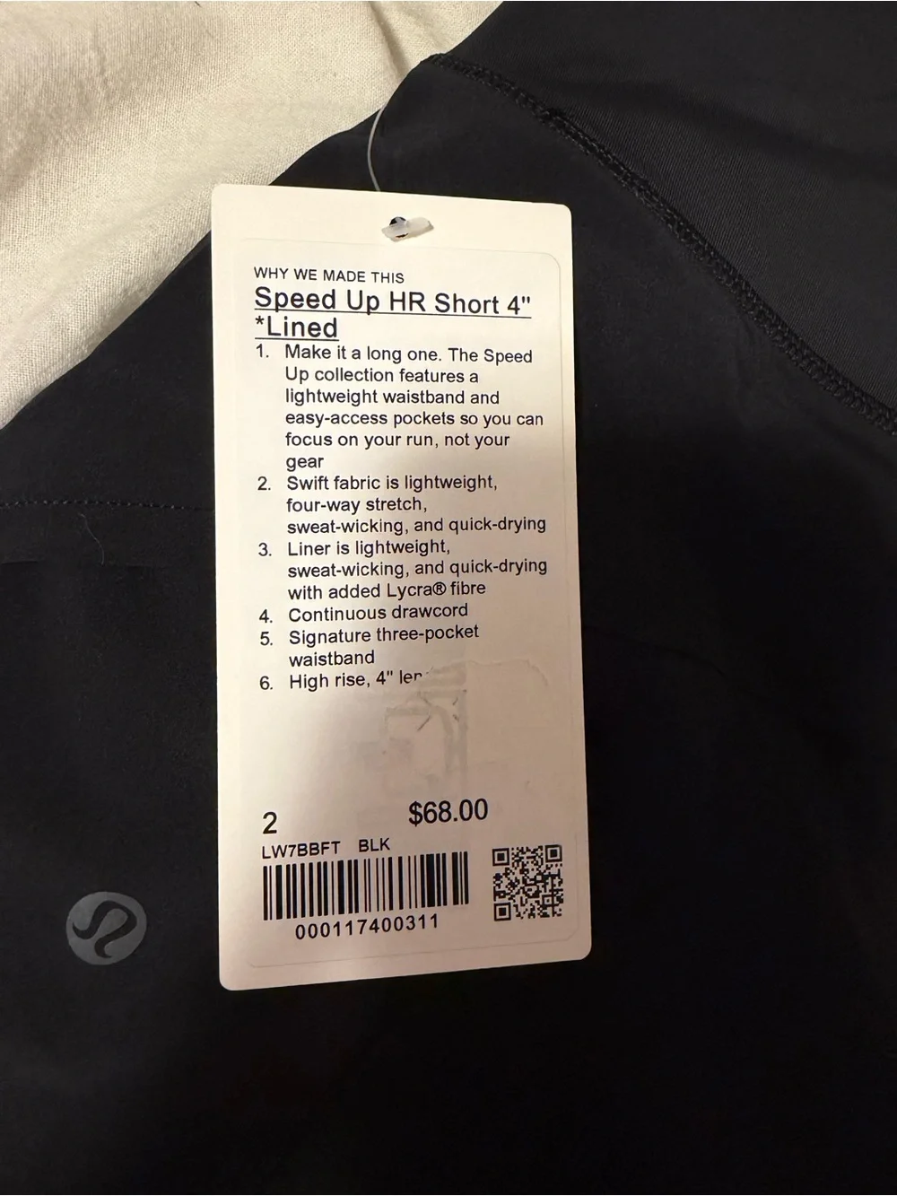 lululemon Black High-Rise Athletic Shorts